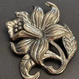 VTG SIGNED DANECRAFT STERLING SILVER FLORAL LILY BROOCH PIN 18G