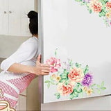 Colorful Flowers 3D Wall Stickers Beautiful Peony Fridge Stickers Toilet Decorat