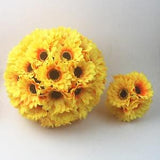 Sunflower Wedding Kissing Ball Flowers  Diam. 5.5"/7.5"/9.5" Daisy Pompom For Wedding Centerpieces Bridal Shower