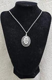 WHITING AND DAVIS SILVER TONE LILY OF THE VALLEY 24" PENDANT NECKLACE -VERY NICE
