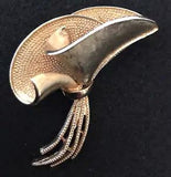 CORO Gold Tone Brooch Pin Spray Bundle CALLA LILY LILLY Vtg SIGNED Abstract