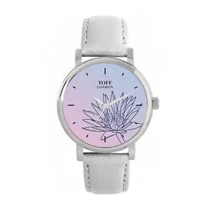 Toff London TLWS-17628 Ladies Blue Water Lilies Flower Watch
