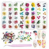 Real Beautiful Dry Flowers + Leaves Nail Art Tips Decoration Fashion Ornament US