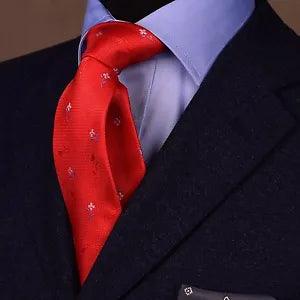 Red Hot Roses & Carnation Floral Classy Oputulent Rich and Luxurious 3 Inch Tie