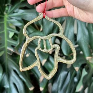 Handmade Ceramic Green Glaze Phragmipedium Paphiopedilum Slipper Orchid Christmas Tree Holiday Ornament