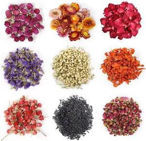 9 Bags Dried Flowers,100% Natural Dried Flowers Herbs Kit for Soap Making, DIY C