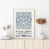 William Morris Print, Sunflower Wallpaper Pattern,  William Morris Exhibition  Poster, Gicl??e Fine Art PREMIUM, Navy Blue Grey Neutral Art
