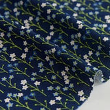 Floral, Plants pattern, Cucumber Herb Flower printed Cotton Fabric by the yard, 110cm wide, Cotton material, Sewing, DTP, DYI, Korea, Free