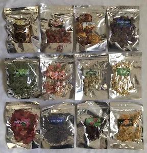 COYMOS Dried Flowers Herbs (12 Packs) - Helichrysum, Rosebud, Lavender, Mint