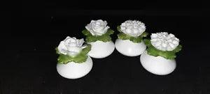 Set of 2 Vintage Aynsley Flower Salt and Pepper Shakers White Rose Carnation