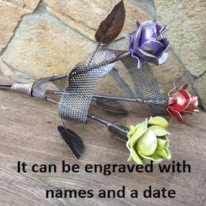 Metal bouquet, rose bouquet, iron gift for wife spouse woman, wedding bouquet, 6th anniversary gift,bridal bouquet,wedding flowers,iron rose