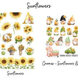 Sunflowers - Sheet Stickers - Floral, flowers, yellow, bloom, summertime