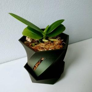 Orchid Pot Special Mystic Green 2" 3" 4" 5" 6", 3D Printed Pot with Slots