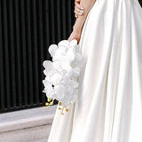 White Orchid Bridal Bouquet, Classic Wedding White Orchid Bouquet, Rustic Boho Flower Bouquet, Orchid Design, Orchid Bouquet