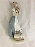 Cecilia 9.5" Carnation Maiden Woman with Basket of Flowers Figurine - Marked