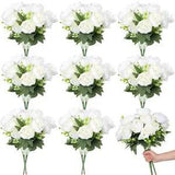 16 Bunches Peonies Artificial Flowers Pink Silk Fake Peony Bouquet Faux