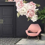 PEONIES WALL DECAL , PEONY BOUQUET FLOWERS REMOVABLE PEEL AND STICK WALL STICKE
