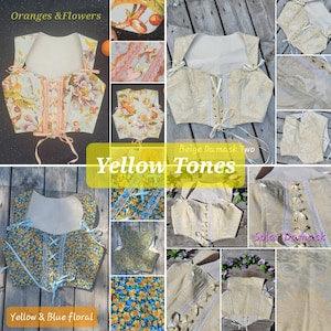 Warm tones -Tuarachh  BUSTIER without  boning  by Val'R?k medieval renaissance corset jacket