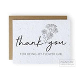 Plantable Flower Girl Wedding Card "Thank you for being my Flower Girl"