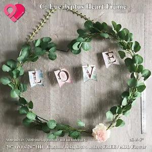 Eucalyptus Garland Floral Leaf Vine Heart Frame Greenery Backdrop Sign Wedding