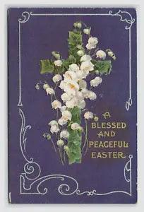 Easter Lily bouquet embossed nouveau blessed peaceful