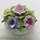 Coalport 6 Flowers Bowl Rose Carnation Multi Bone China 12cm x 8cm Ornament