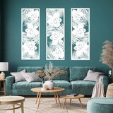 3D BOHO, PALM, wall art decor, plant, tropical, flowers,orchid,set of 3, wooden, large, decor, screen, decorative panels,fretwork, carved