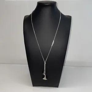VTG 1978 Avon Calla Lily 22" Necklace Lariat Flowers Silver & Gold Tone  A255