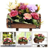 Flower Vases Decorative Rectangular Bed Pot Flowerpot Wooden Plant Carnation