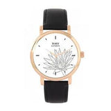 Toff London TLWS-17635 Ladies Grey Water Lilies Flower Watch