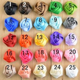 Set of 100 satin flowers, ribbon bows, satin ribbon flower, ribbon trim, craft flowers, wholesale ribbon roses, garment bows, satin rose