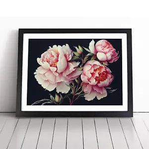 Watercolour Peony Flowers Vol.2 Framed Wall Art Poster Print Picture Large