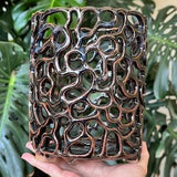 Large Black Brown Purple Blue Ceramic Orchid Planter Pot with Holes