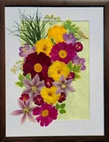 Handmade home decor with pressed flowers and dried plants, original flowers art