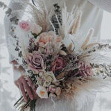 Bridal Bouquet for Wedding / Dusty Pink / Pampas Grass Bouquet / Western Boho Wedding / Blush Pink Rose