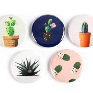 Cacti and Succulent Ceramic Magnets or Pinback Buttons: Supports The Ottawa Food Bank's Community Harvest Program