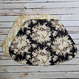 Rose Bouquet Wedge Placemats - Black and Cream Place Mats Set of 4 - Reversible Placemats for a Round Table