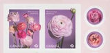 RANUNCULUS - PERSIAN BUTTERCUP = UPPER pair Booklet stamps Canada 2023 MNH