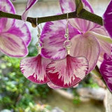 Orchid Earring, Orchid Jewelry, Red Rose Monet Orchid, Purple Orchid, Resin Flower Earring, Floral Dangle Earring, Flower Gardener Gift