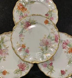 Stunning! 12 Charles Ahrenfeldt Limoges Plates~Colorful Carnations & Raised Gold