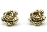 Sterling Silver Peony Flower Screw Back Earrings