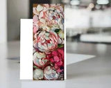 Miniature oil painting with peonies on canvas. Boho style decor.
