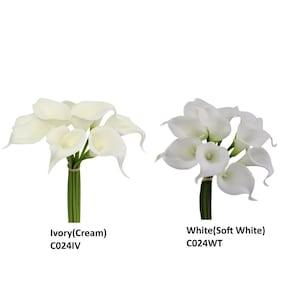 Pack of 10pc Real Touch PU white ivory calla lily -perfect for making corsage boutonniere bouquet