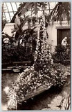 Pittsburg PA Conservatory Interior Pond Lily Pads Flowers Statue RPPC Postcard