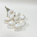 Preserved Flower Kanon M Rose with stem 12pcs - Pure White
