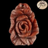 BI16120# Hand Carved Unique Peony Flower Succor Creek Jasper  Gemstone 1 Pcs