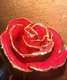 Rose Dipped Flower 11" Stem 24K Gold Valentines Day Gift Needs Repair