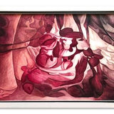 Red Orchids ??C floral abstract drawing, decorative still life, fine art