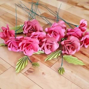 Personalized Paper Roses Bouquet Gift - Artificial Forever Roses - Unique Luxury Gifts for her
