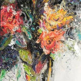Acrylic painting mixed media for decoration bouquet of abstract flowers